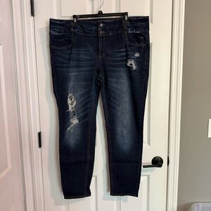 Charlotte Russe Refuge Plus Size 22 Ripped Distressed Skinny Jeans